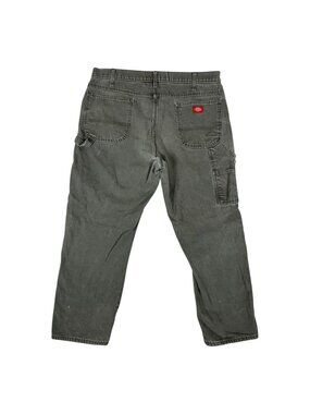 Vintage Dickies Green Carpenter Canvas Pants Size 40x30 Work Wear Stained Grunge